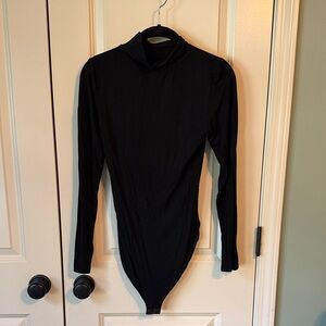 Classic Black Long-Sleeve Bodysuit - Turtleneck